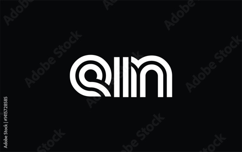 EIN Creative Unique Modern Letter Logo Design. Stylized logo featuring a unique letter design, presenting abstract minimalist aesthetics and modern appeal