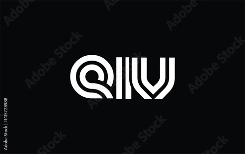 EIV Creative Unique Modern Letter Logo Design. Stylized logo featuring a unique letter design, presenting abstract minimalist aesthetics and modern appeal