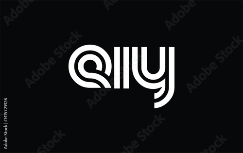 EIY Creative Unique Modern Letter Logo Design. Stylized logo featuring a unique letter design, presenting abstract minimalist aesthetics and modern appeal