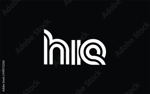 HIE Creative Unique Modern Letter Logo Design. Stylized logo featuring a unique letter design, presenting abstract minimalist aesthetics and modern appeal