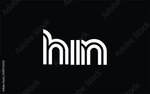HIN Creative Unique Modern Letter Logo Design. Stylized logo featuring a unique letter design, presenting abstract minimalist aesthetics and modern appeal