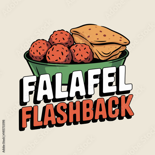 Falafel Flashback Middle Eastern Food Logo Design