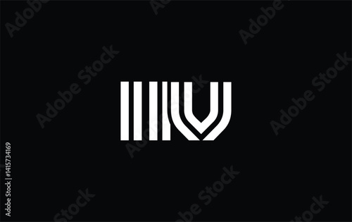 IIV Creative Unique Modern Letter Logo Design. Stylized logo featuring a unique letter design, presenting abstract minimalist aesthetics and modern appeal