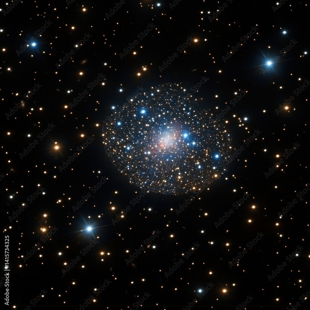 Obraz premium A mesmerizing cluster filled with twinkling stars glimmers in vast cosmic darkness
