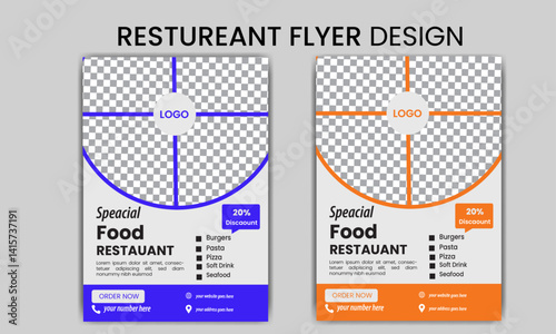 Modern creative restaurant flyer template