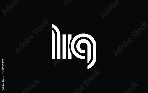 LIQ Creative Unique Modern Letter Logo Design. Stylized logo featuring a unique letter design, presenting abstract minimalist aesthetics and modern appeal