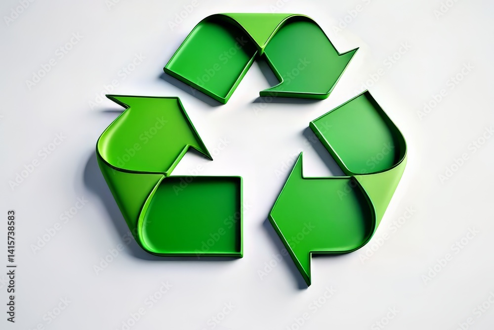 Obraz premium 3D Recycle Symbol on White Background