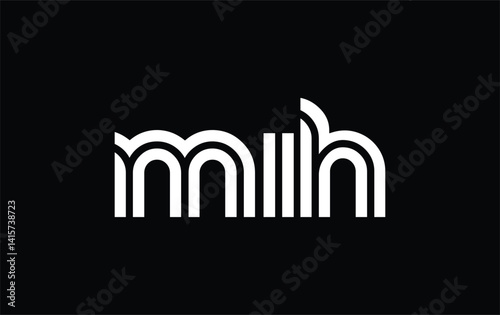 MIH Creative Unique Modern Letter Logo Design. Stylized logo featuring a unique letter design, presenting abstract minimalist aesthetics and modern appeal