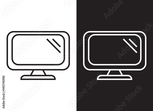 Device icons set. Electronic devices, technology, computers, mobile phones. Vector