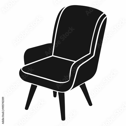 Modern Armchair Silhouette Comfortable Furniture Interior Icon