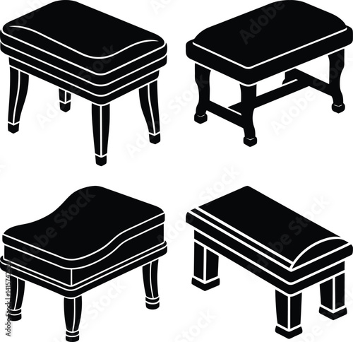 Footrest silhouette vector
