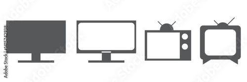 Screen icon in black and white stroke