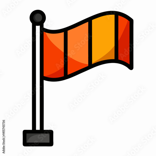 Referee Flag waving in orange and red colors