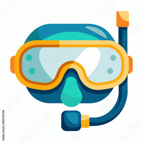 Snorkel Mask icon in vibrant colors with snorkel design