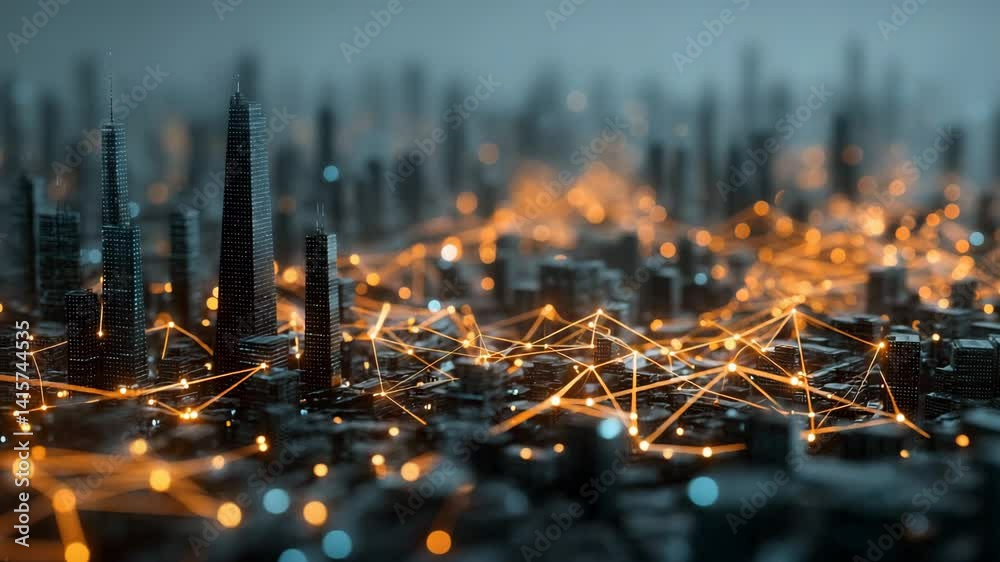 City With Digital Data Connections