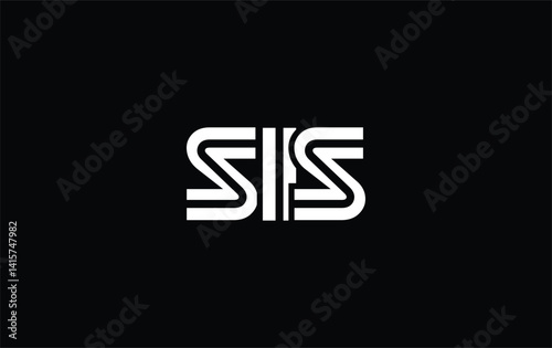 SIS Creative Unique Modern Letter Logo Design. Stylized logo featuring a unique letter design, presenting abstract minimalist aesthetics and modern appeal