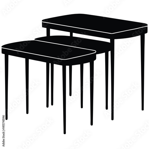 Modern Nesting Tables in Decreasing Sizes  