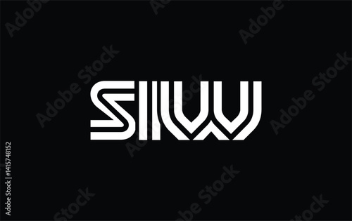 SIW Creative Unique Modern Letter Logo Design. Stylized logo featuring a unique letter design, presenting abstract minimalist aesthetics and modern appeal