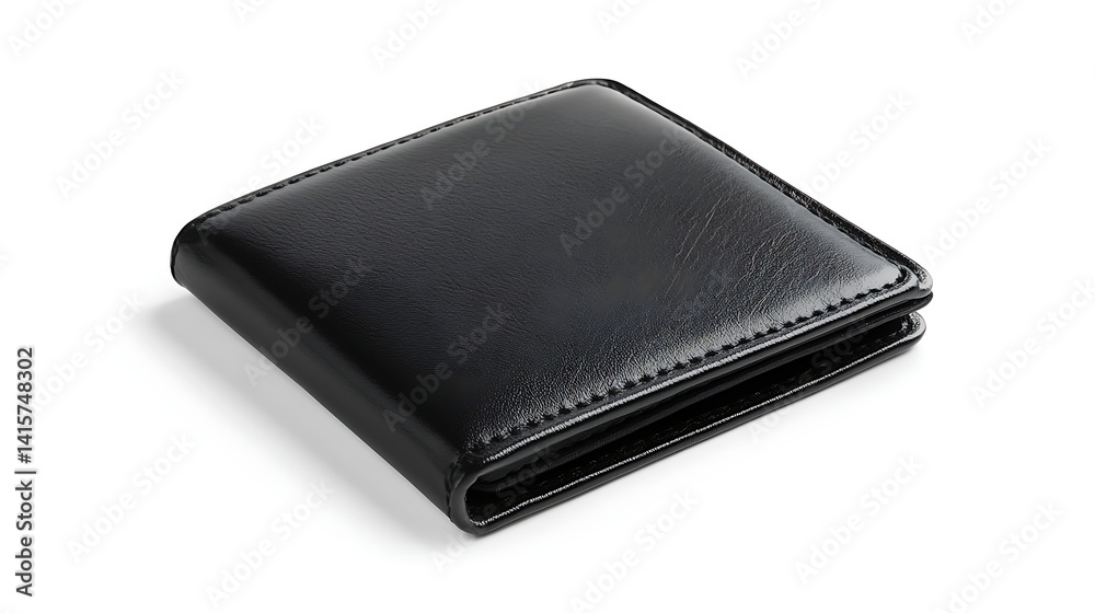 A sleek black leather wallet, a timeless accessory. Essential for keeping your essentials secure and organized, perfect for everyday. A sleek black leather wallet, a timeless accessory. Essential for keeping your essentials secure and organized, perfect for everyday.