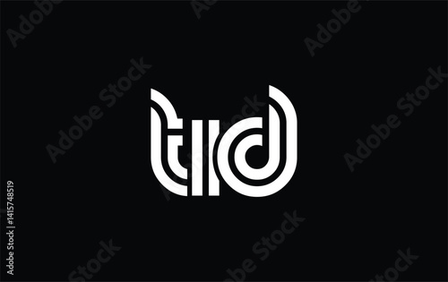 TID Creative Unique Modern Letter Logo Design. Stylized logo featuring a unique letter design, presenting abstract minimalist aesthetics and modern appeal