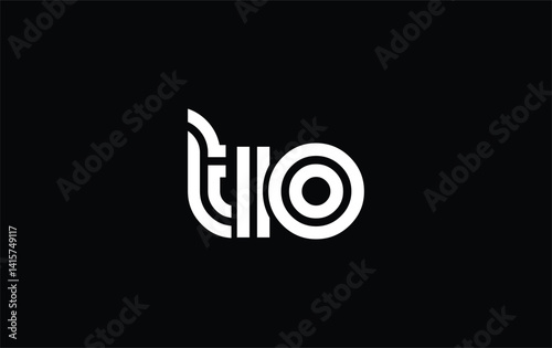 TIO Creative Unique Modern Letter Logo Design. Stylized logo featuring a unique letter design, presenting abstract minimalist aesthetics and modern appeal