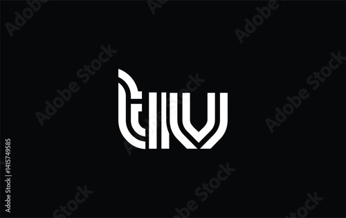 TIV Creative Unique Modern Letter Logo Design. Stylized logo featuring a unique letter design, presenting abstract minimalist aesthetics and modern appeal