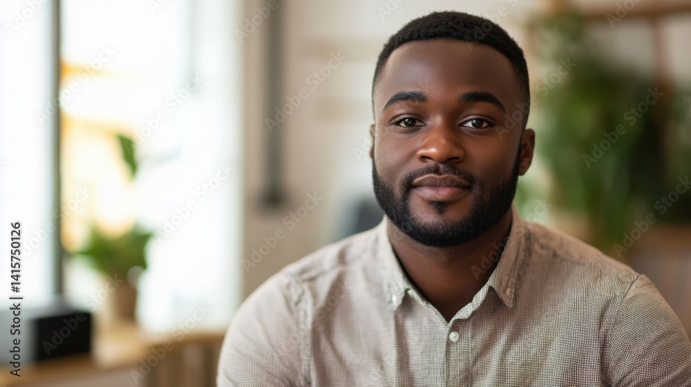 A man is talking on a video call looking at camera A man is talking on a video call looking at camera
