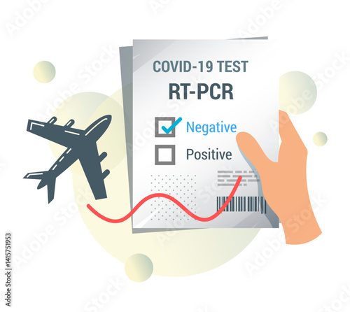 Mandatory PCR Coronavirus Test Report for Air Travel - Illustration