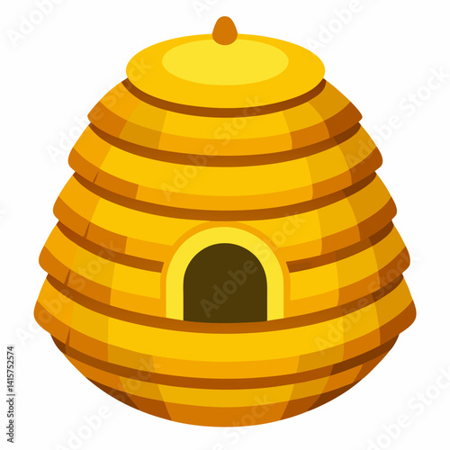 Beehive icon in vibrant yellow color against a simple background