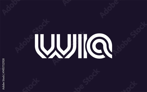 WIA Creative Unique Modern Letter Logo Design. Stylized logo featuring a unique letter design, presenting abstract minimalist aesthetics and modern appeal