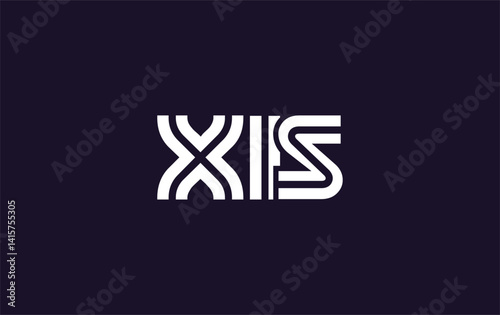 XIS Creative Unique Modern Letter Logo Design. Stylized logo featuring a unique letter design, presenting abstract minimalist aesthetics and modern appeal