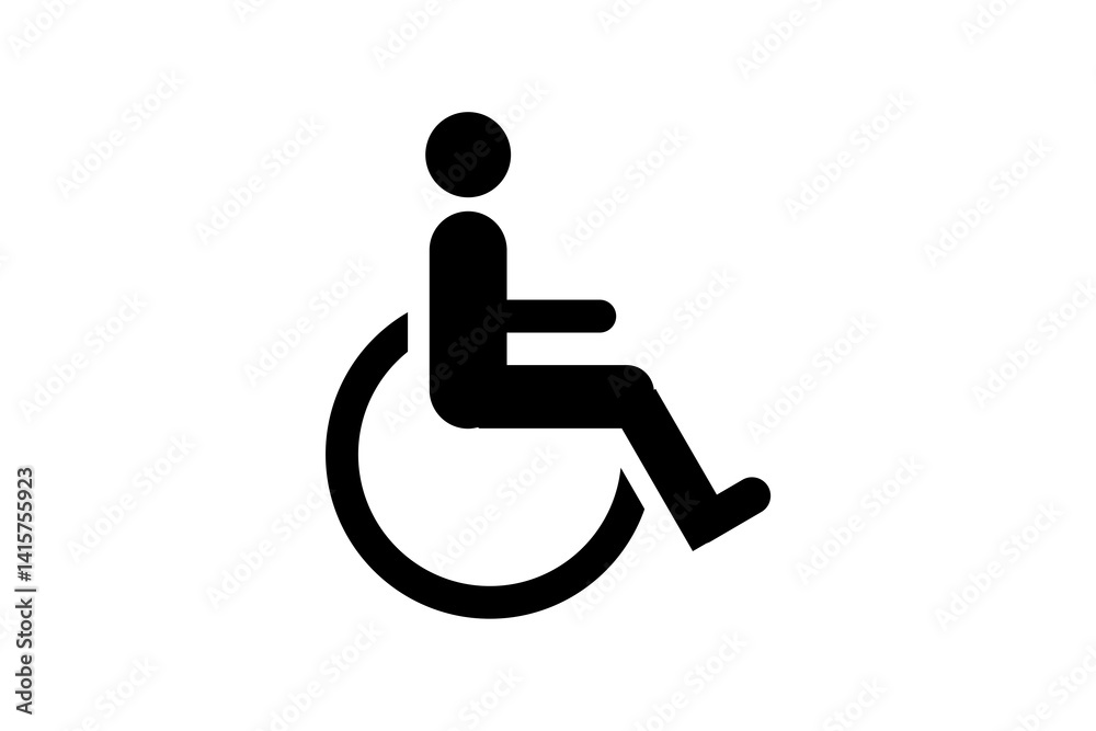 Symbol representing accessibility for individuals with mobility challenges in public spaces Symbol representing accessibility for individuals with mobility challenges in public spaces