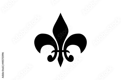 Obraz na płótnie Black fleur-de-lis symbol on a white background representing heritage and tradition w salonie