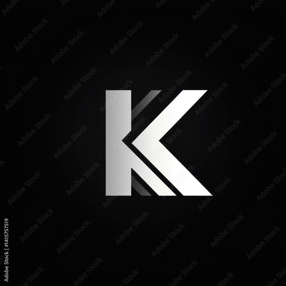 Modern abstract logo design featuring a stylized letter K on a dark background, showcasing simplicity and elegance in visual branding for creative projects Modern abstract logo design featuring a stylized letter K on a dark background, showcasing simplicity and elegance in visual branding for creative projects