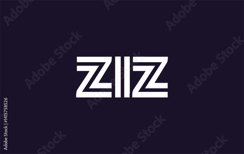 ZIZ Creative Unique Modern Letter Logo Design. Stylized logo featuring a unique letter design, presenting abstract minimalist aesthetics and modern appeal