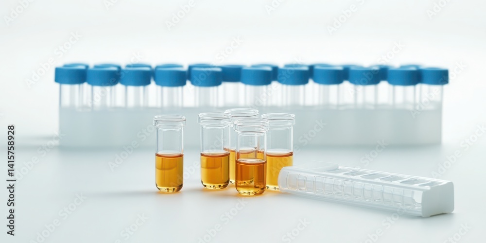 White background showcasing an isolated set of blood test vials. White background showcasing an isolated set of blood test vials.