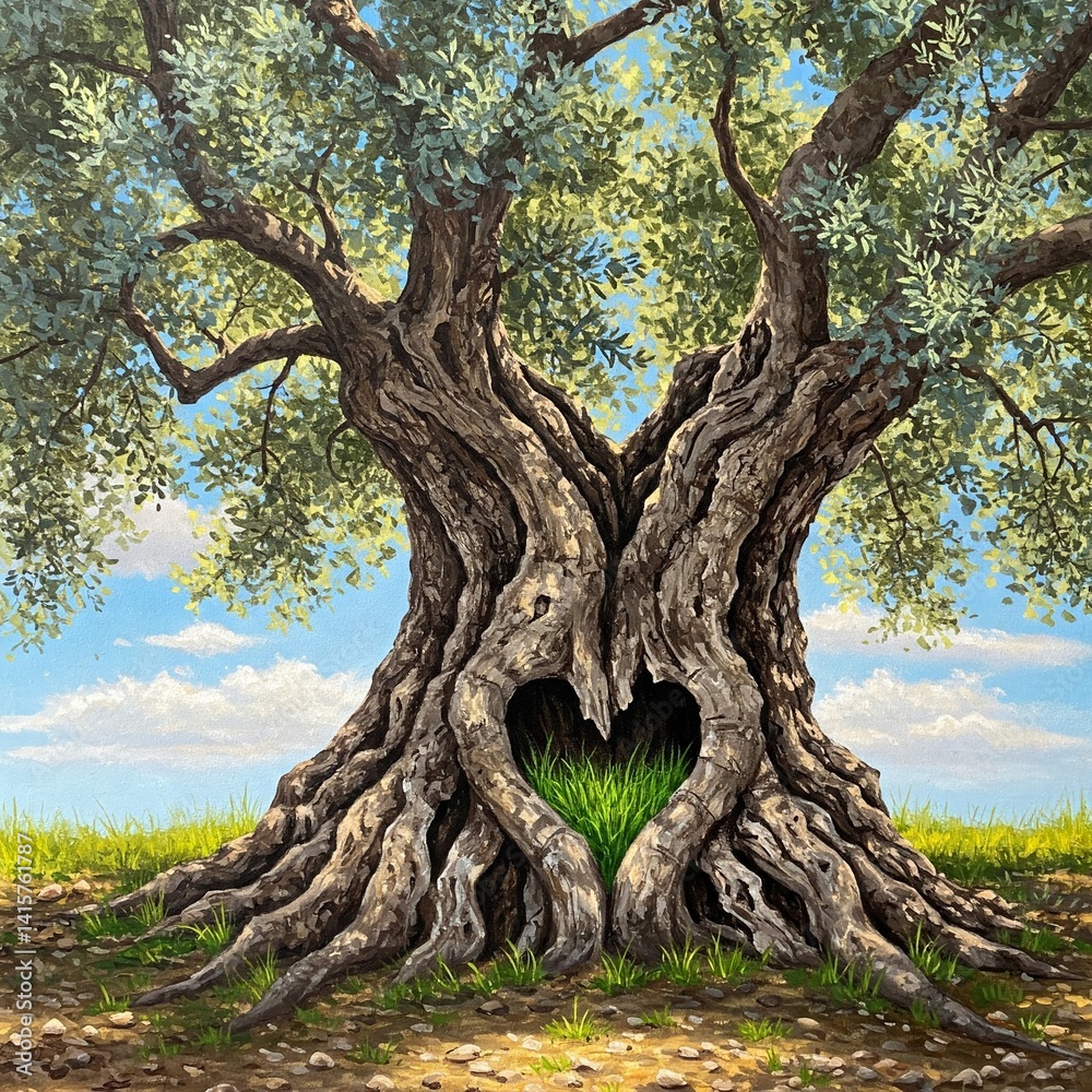 Obraz premium heart on tree trunk