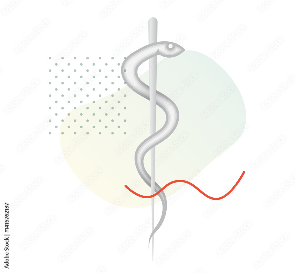 Obraz premium Snake Around Pole - Rod of Asclepius - Symbol - Stock Icon