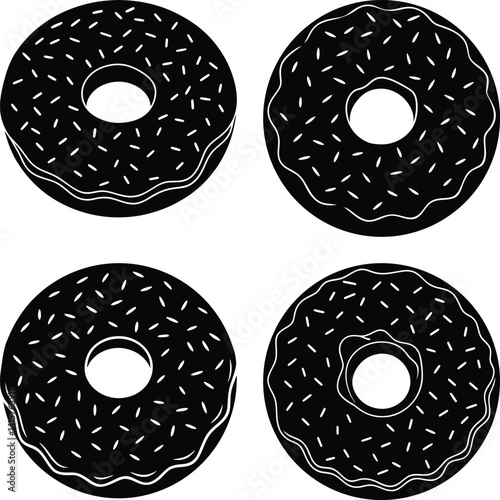 Donut silhouette vector
