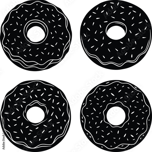 Donut silhouette vector