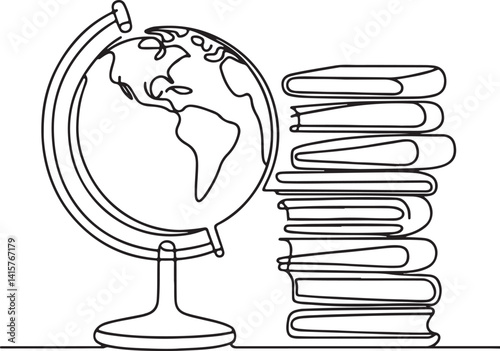 World Globe Education Sketch