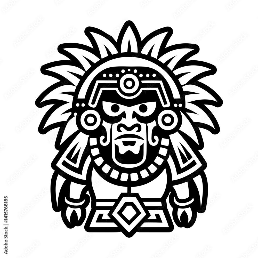 Fototapeta premium A filled style icon of ancient warrior tattoo