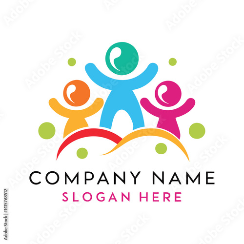 Colorful children's logo with playful design