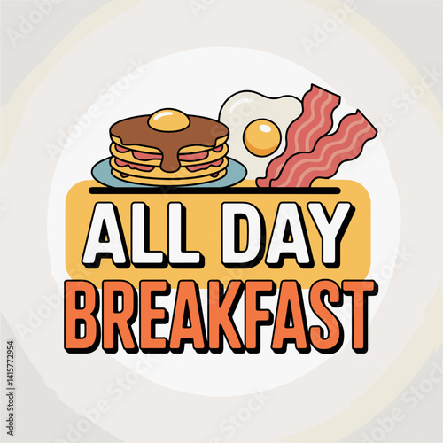 All Day Breakfast Classic Diner Plate Sign