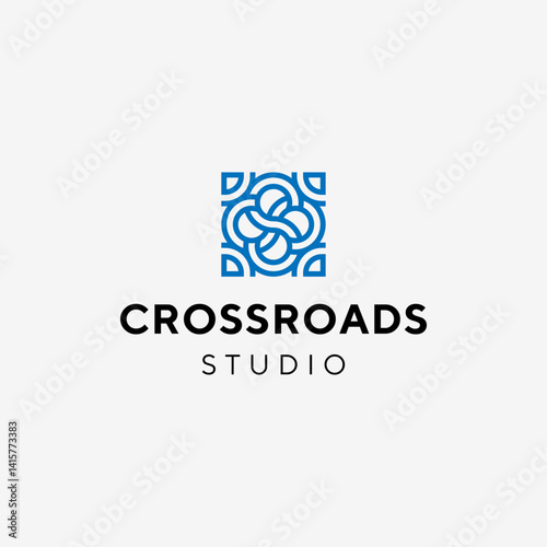 Crossroads logo design template illustration