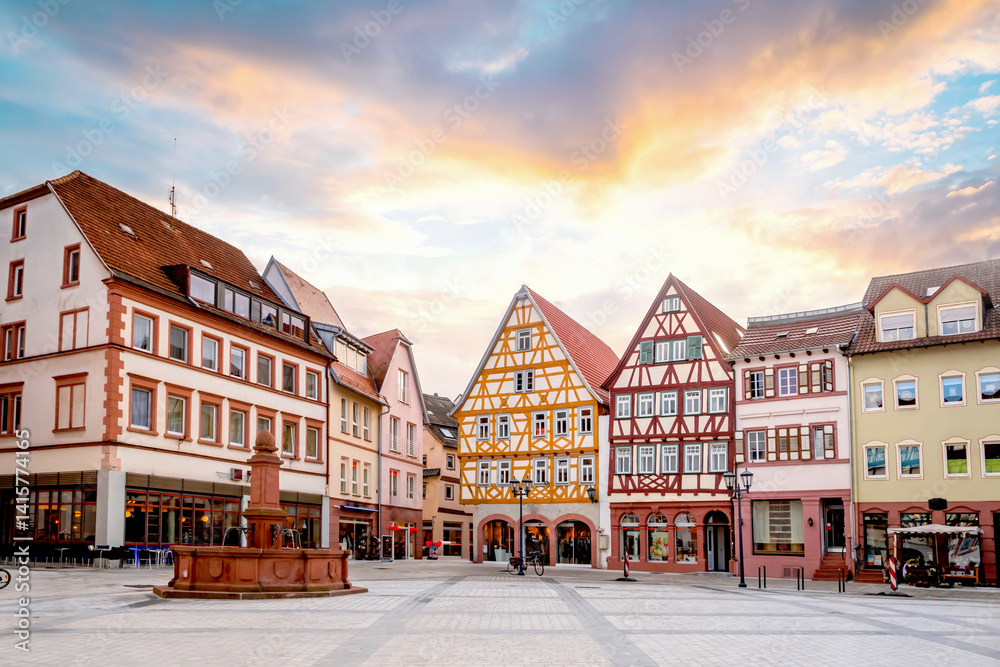 Naklejka premium Altstadt, Tauberbischofsheim, Deutschland 