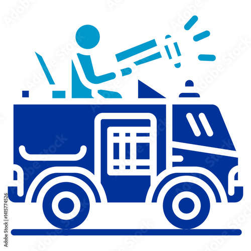 Riot Control Vehicle Vector Icon