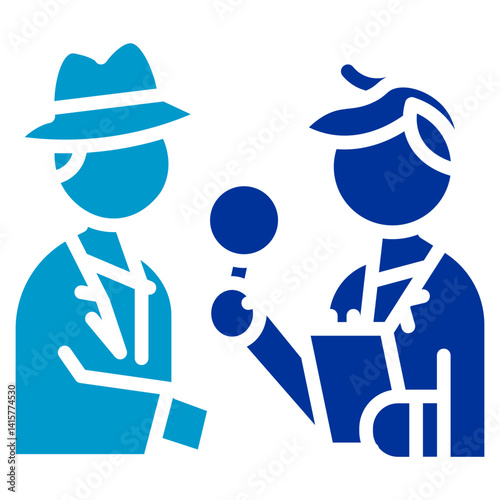 Suspect Interrogation Vector Icon