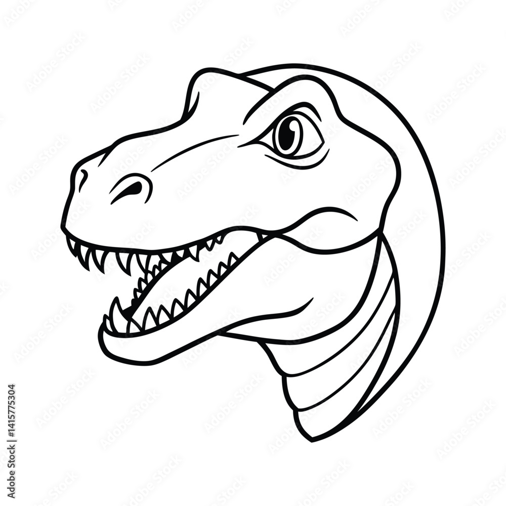 Black and White Illustration of a Dinosaur for Educational Use Black and White Illustration of a Dinosaur for Educational Use