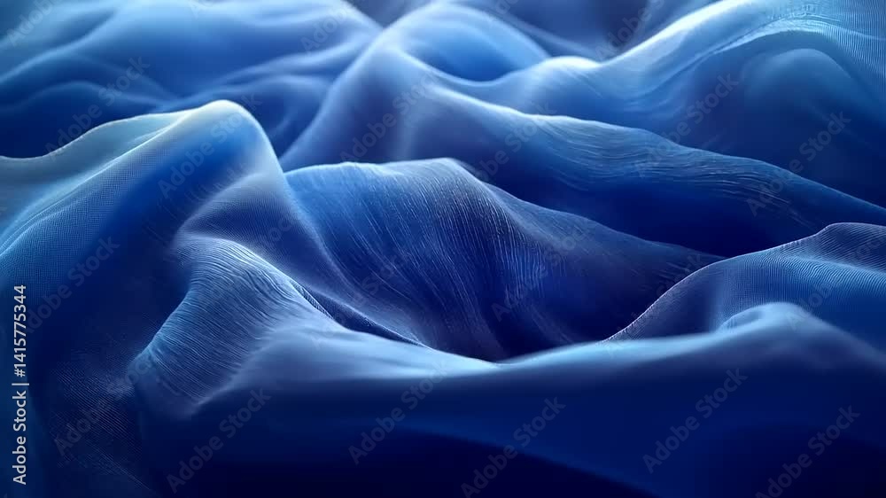 Fluid, flowing blue fabric texture (1)